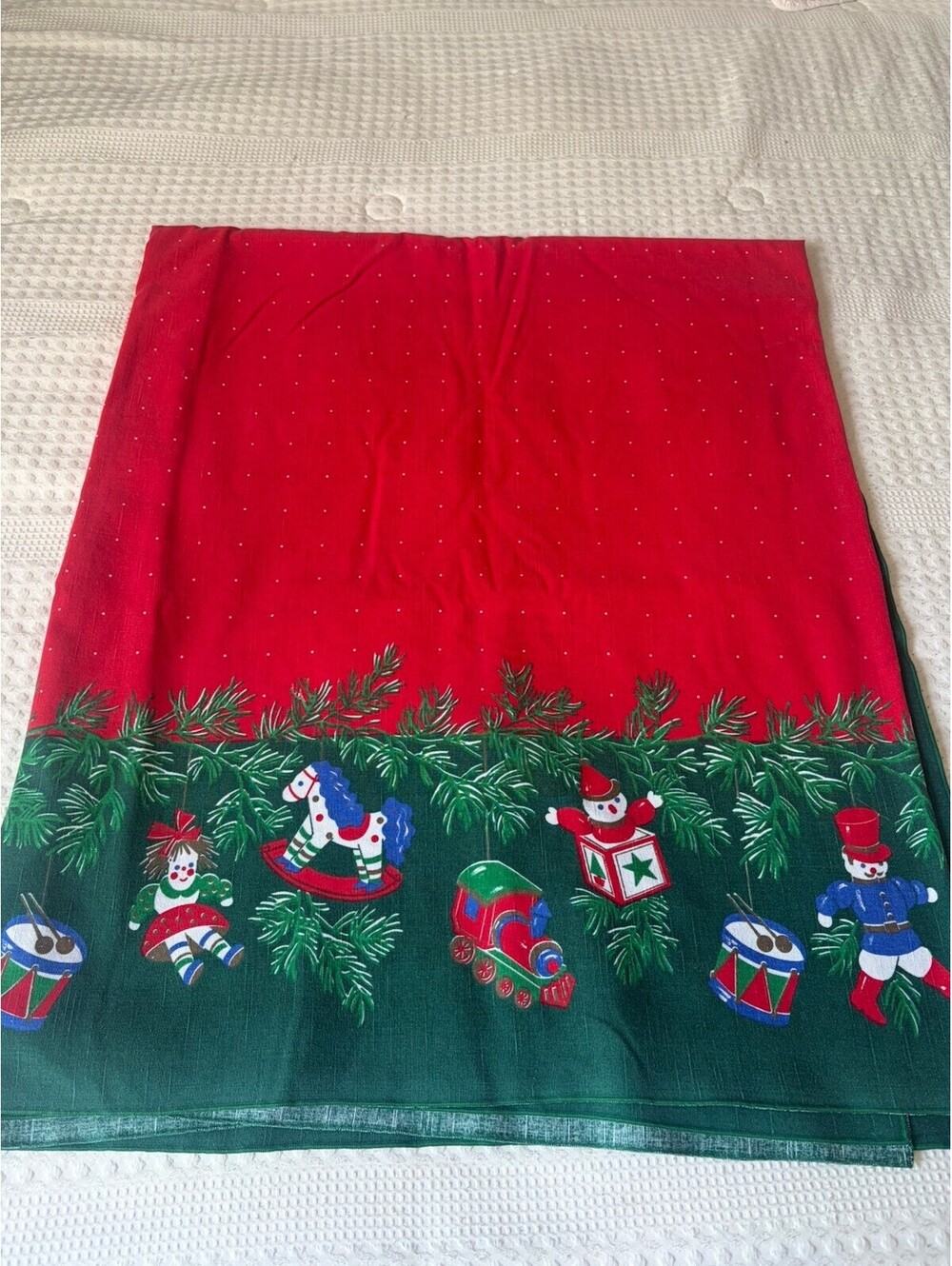 Vintage Christmas Tablecloth Rectangle 60 X 90
